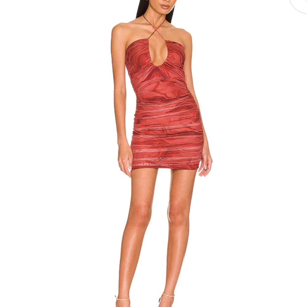 superdown Red Halter Mini Dress